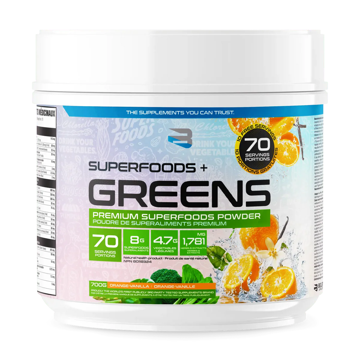 Believe Supplements: Organic Greens 70 Servings