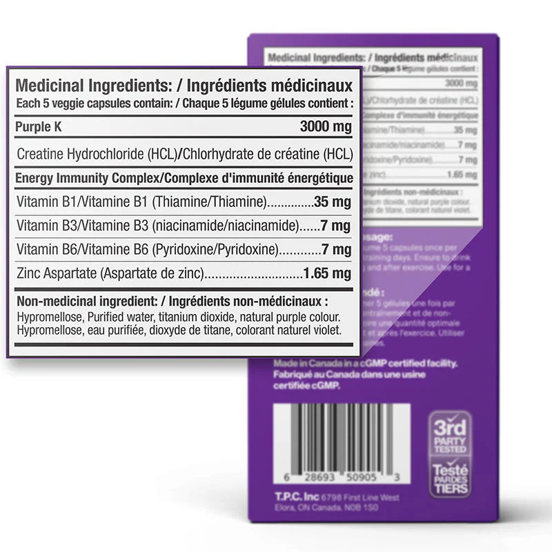 Purple K: Creatine Capsules 150 Caps
